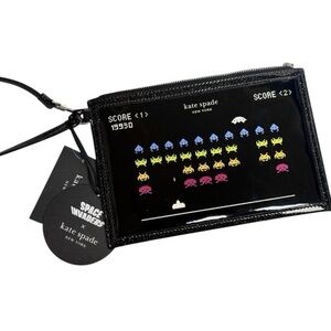 Kate Spade X Space Invaders Glitter Patent Leather Wristlet NWT